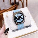 Buy Shop Michael Kors Janelle Quartz Blue Dial Blue Rubber Strap Watch For Women - MK7350 USA Online