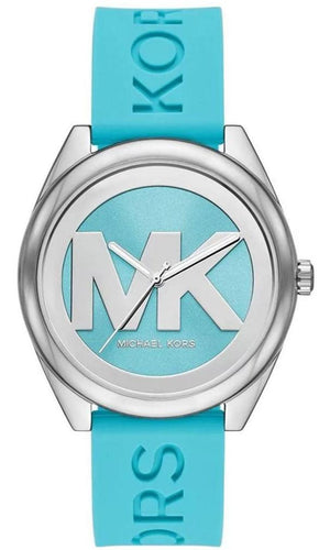 Buy Shop Michael Kors Janelle Quartz Blue Dial Blue Rubber Strap Watch For Women - MK7350 USA Online