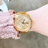 Buy Shop Michael Kors Nia Quartz Gold Dial Gold Steel Strap Watch For Women - MK3989 USA Online