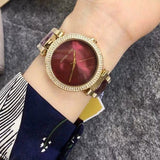 Buy Shop Michael Kors Parker Mother of Pearl Red Dial Two Tone Steel Strap Watch for Women - MK6427 USA Online
