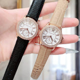 Buy Shop Michael Kors Mini Everest Crystals White Dial Brown Leather Strap Watch for Women - MK4719 USA Online