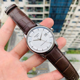 Buy Shop Tissot Luxury Powermatic 80 Silver Dial Brown Leather Strap Watch For Men - T086.407.16.031.00 USA Online