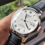 Buy Shop Tissot Le Locle Powermatic 80 Silver Dial Black Leather Strap Watch For Men - T006.407.16.033.00 USA Online