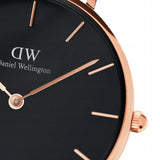 Buy Shop Daniel Wellington Classic Petite Bondi Black Dial White Leather Strap Watch For Women - DW00100283 USA Online
