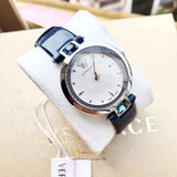 Buy Shop Versace Olympo Gleam White Dial Green Leather Strap Watch for Women - VAN020016 USA Online