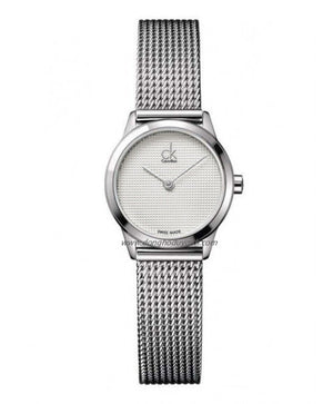 Buy Shop Calvin Klein Minimal White Dial Silver Mesh Bracelet Watch for Women - K3M2312Y USA Online