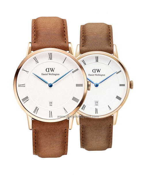 Buy Shop Daniel Wellington Dapper Durham White Dial Brown Leather Strap Watch For Men - DW00100115 USA Online