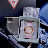 Buy Shop Guess Clarity Gold Dial Pink Silicone Strap Watch for Women - GW0109L2 USA Online