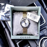 Buy Shop Guess Whisper Silver Dial Gold Mesh Bracelet Watch for Women - W1084L2 USA Online