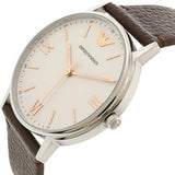 Buy Shop Emporio Armani Herren White Dial Brown Leather Strap Watch For Men - AR11103 USA Online
