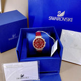 Buy Shop Swarovski Passage Chrono Red Dial Red Leather Strap Watch for Women - 5580345 USA Online