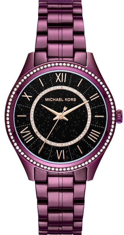 Buy Shop Michael Kors Lauryn Black Dial Purple Steel Strap Watch for Women - MK3724 USA Online