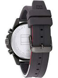 Buy Shop Tommy Hilfiger Mason Black Dial Black Rubber Strap Watch for Men - 1791792 USA Online