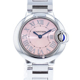 Buy Shop Cartier Ballon Bleu de Cartier Pink Dial Silver Steel Strap Watch for Women - W6920038 USA Online