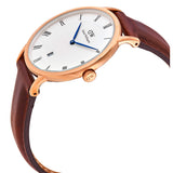 Buy Shop Daniel Wellington Dapper St Mawes White Dial Brown Leather Strap Watch For Men - DW00100083 USA Online
