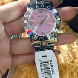 Buy Shop Marc Jacobs Amy Life Pink Dial Silver Steel Strap Watch for Women - MBM3300 USA Online