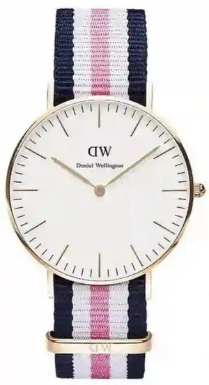 Buy Shop Daniel Wellington Classic South Hampton White Dial Two Tone Nylon Strap Watch For Women - DW00100034 USA Online