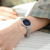 Buy Shop Emporio Armani Gianni T Bar Dark Blue Dial Silver Stainless Steel Watch For Women - AR11091 USA Online