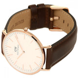 Buy Shop Daniel Wellington Classic Bristol White Dial Brown Leather Strap Watch For Men - DW00100009 USA Online