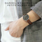 Buy Shop Daniel Wellington Petite St Mawes Black Dial Brown Leather Strap Watch For Women - DW00100169 USA Online