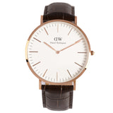 Buy Shop Daniel Wellington Classic York White Dial Brown Leather Strap Watch For Men - DW00100011 USA Online