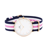 Buy Shop Daniel Wellington Classic South Hampton White Dial Two Tone Nylon Strap Watch For Women - DW00100034 USA Online