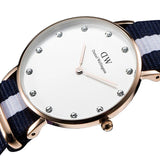 Buy Shop Daniel Wellington Classy Glasgow White Dial Two Tone Nylon Strap Watch For Women - DW00100078 USA Online