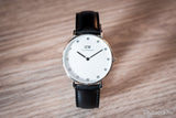 Buy Shop Daniel Wellington Classy Sheffield White Dial Black Leather Strap Watch For Women - DW00100080 USA Online