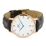Buy Shop Daniel Wellington Dapper York White Dial Brown Leather Strap Watch For Women - DW00100093 USA Online
