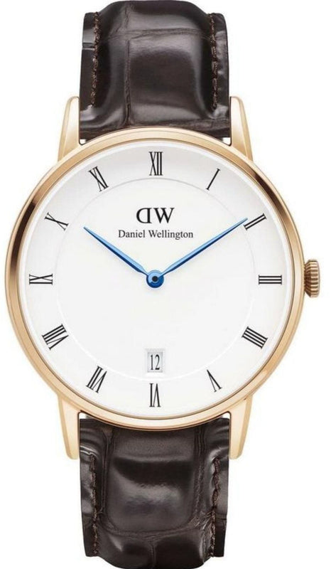 Buy Shop Daniel Wellington Dapper York White Dial Brown Leather Strap Watch For Women - DW00100093 USA Online