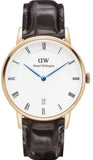 Buy Shop Daniel Wellington Dapper York White Dial Brown Leather Strap Watch For Women - DW00100093 USA Online