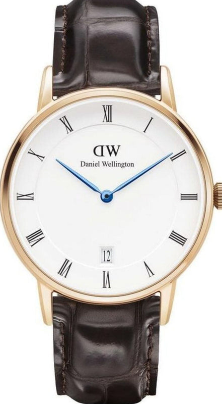 Buy Shop Daniel Wellington Dapper Sheffield White Dial Black Leather Strap Watch For Men - DW00100092 USA Online