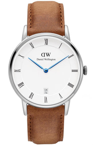 Buy Shop Daniel Wellington Dapper Durham Analog White Dial Brown Leather Strap Watch For Women - DW00100114 USA Online