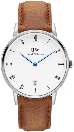 Buy Shop Daniel Wellington Dapper Durham Analog White Dial Brown Leather Strap Watch For Women - DW00100114 USA Online