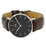 Buy Shop Daniel Wellington Classic Bristol Black Dial Brown Leather Strap Watch For Men - DW00100143 USA Online