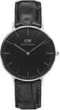 Buy Shop Daniel Wellington Classic Reading Black Dial Black Leather Strap Watch For Women - DW00100147 USA Online