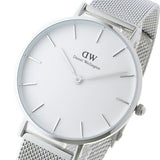 Buy Shop Daniel Wellington Petite Sterling White Dial Silver Mesh Bracelet Watch For Women - DW00100164 USA Online
