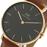Buy Shop Daniel Wellington Classic Petite Durham Black Dial Brown Leather Strap Watch For Women - DW00100166 USA Online