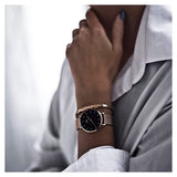 Buy Shop Daniel Wellington Classic Petite Melrose Black Dial Rose Gold Mesh Bracelet Watch For Women - DW00100217 USA Online