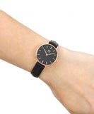 Buy Shop Daniel Wellington Classic Petite Sheffield Black Dial Black Leather Strap Watch For Women - DW00100224 USA Online