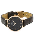 Buy Shop Daniel Wellington Classic Petite York Black Dial Brown Leather Strap Watch For Women - DW00100226 USA Online