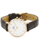 Buy Shop Daniel Wellington Classic Petite York White Dial Brown Leather Strap Watch For Women - DW00100232 USA Online