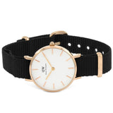 Buy Shop Daniel Wellington Classic Petite Cornwall White Dial Black NATO Strap Watch For Women - DW00100251 USA Online