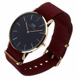 Buy Shop Daniel Wellington Classic Roselyn Black Dial Maroon Nylon Strap Watch For Women - DW00100269 USA Online