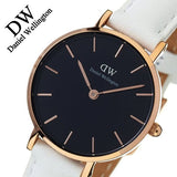 Buy Shop Daniel Wellington Classic Petite Bondi Black Dial White Leather Strap Watch For Women - DW00100285 USA Online