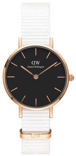 Buy Shop Daniel Wellington Classic Dover Black Dial White Nylon Strap Watch For Women - DW00100310 USA Online