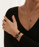 Buy Shop Daniel Wellington Classic Petite Pressed Ashfield Black Dial Black Mesh Bracelet Watch For Women - DW00100441 USA Online