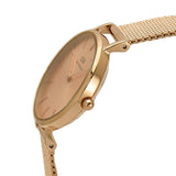 Buy Shop Daniel Wellington Petite Rose Gold Dial Rose Gold Mesh Bracelet Watch For Women - DW00100470 USA Online