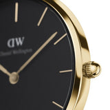 Buy Shop Daniel Wellington Classic Petite York Black Dial Brown Leather Strap Watch For Women - DW00100170 USA Online