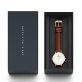 Buy Shop Daniel Wellington Classic Petite Bristol White Dial Brown Leather Strap Watch For Women - DW00100227 USA Online